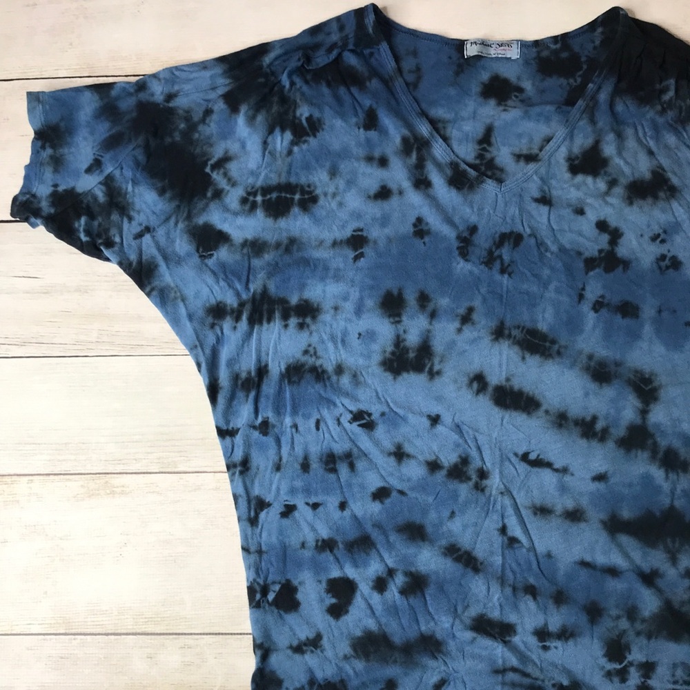 Michael Stars blue and black tie dye top